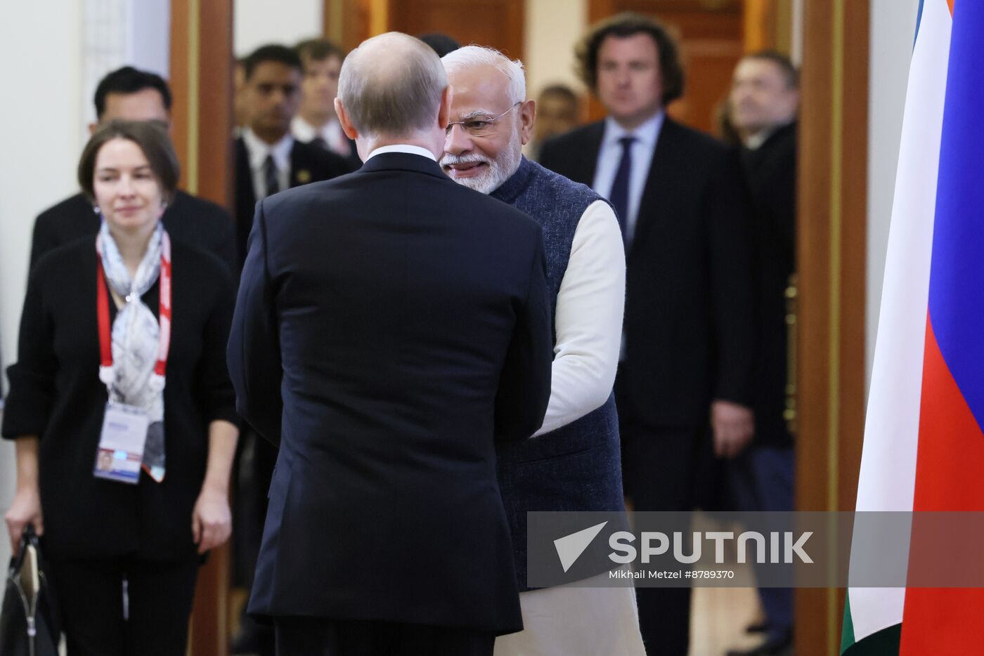 16th BRICS Summit. Russian President Vladimir Putin meets with Indian Prime Minister Narendra Modi