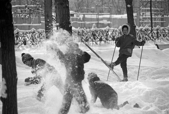 Snowfall in Moscow