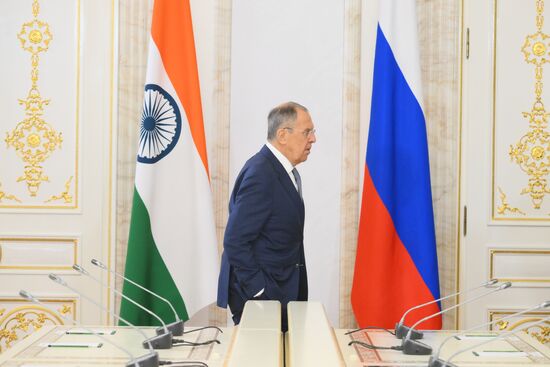 16th BRICS Summit. Russian President Vladimir Putin meets with Indian Prime Minister Narendra Modi