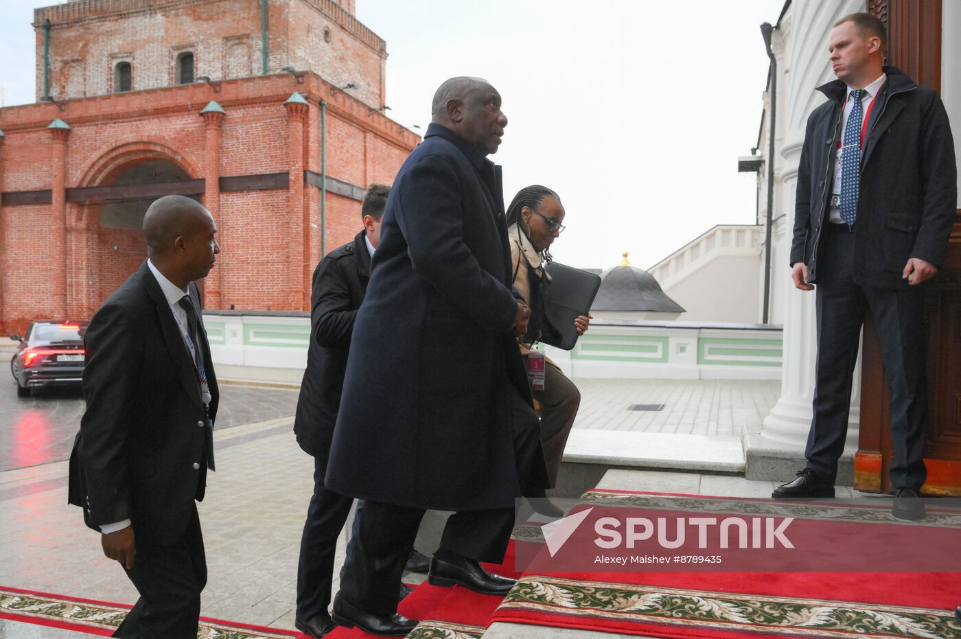 16th BRICS Summit. Russian President Vladimir Putin meets with President of South Africa Cyril Ramaphosa