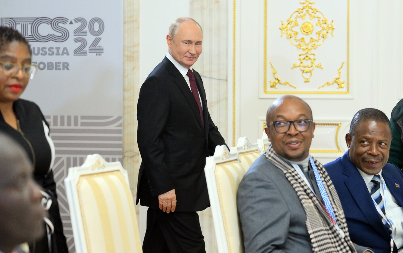 16th BRICS Summit. Russian President Vladimir Putin meets with President of South Africa Cyril Ramaphosa