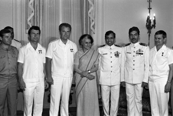 Soyuz T-11 international space mission crew in India