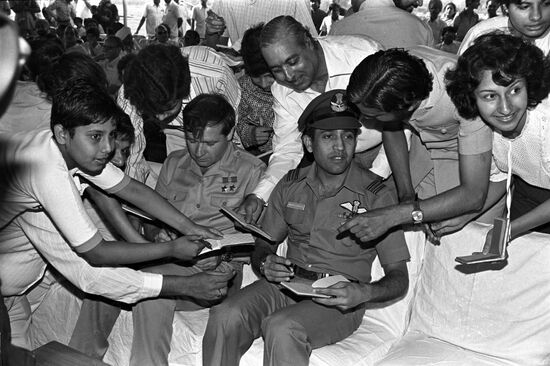 Soyuz T-11 international space mission crew in India