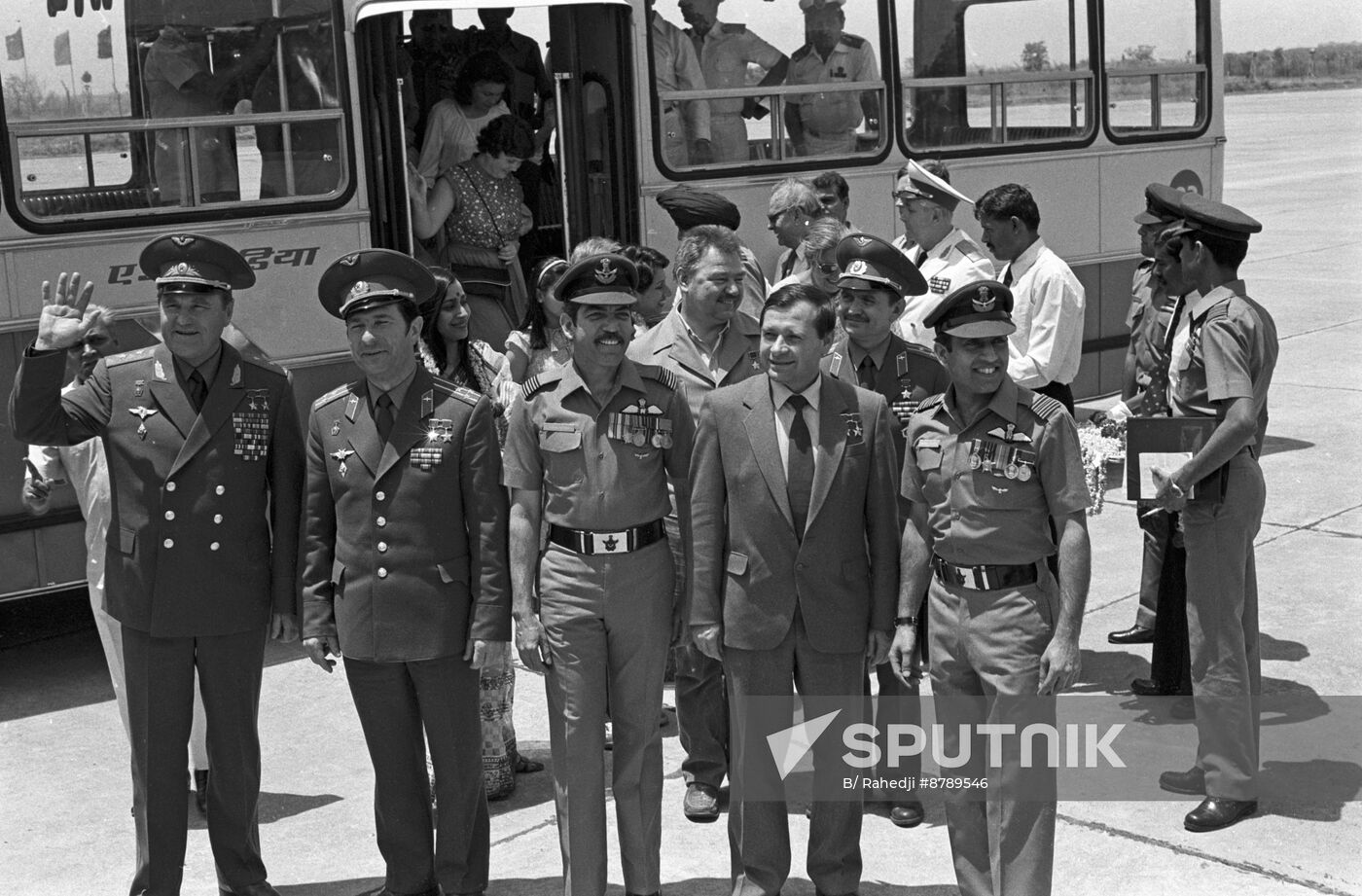 Soyuz T-11 international space mission crew visits India