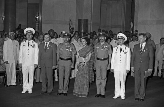 Soyuz T-11 international space mission crew visits India