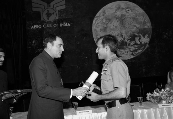 Soyuz T-11 international crew in India