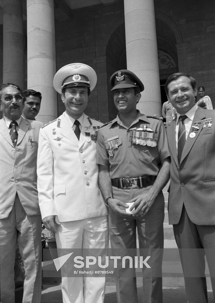 Soyuz T-11 international crew in India
