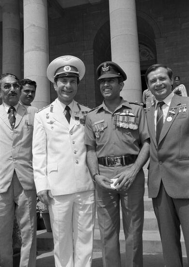 Soyuz T-11 international crew in India