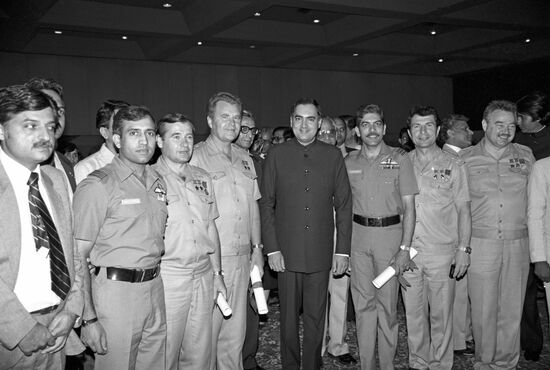 Soyuz T-11 international crew in India