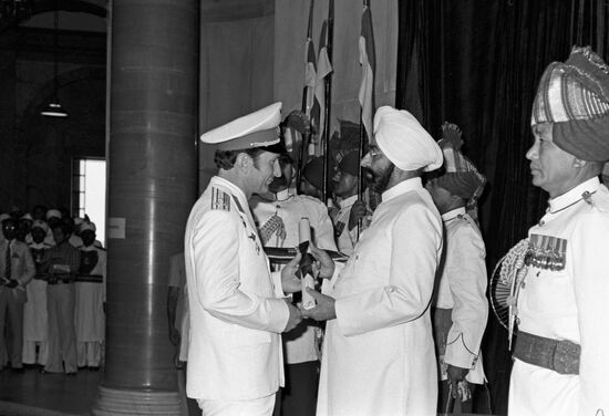 Soyuz T-11 international crew in India