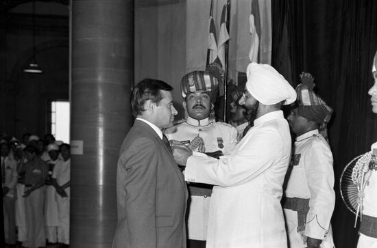 Soyuz T-11 international crew in India