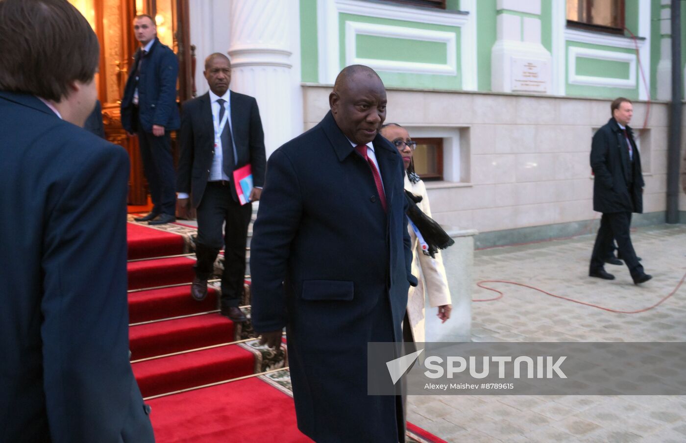 16th BRICS Summit. Russian President Vladimir Putin meets with President of South Africa Cyril Ramaphosa