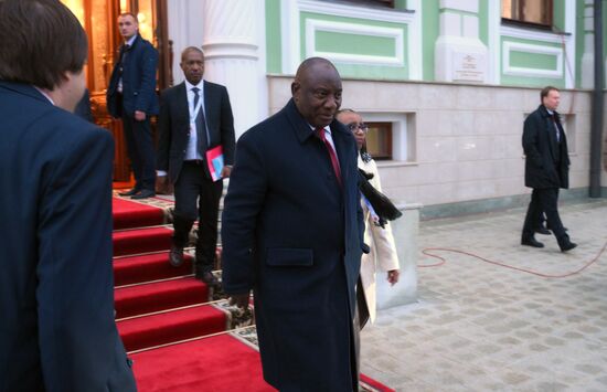 16th BRICS Summit. Russian President Vladimir Putin meets with President of South Africa Cyril Ramaphosa