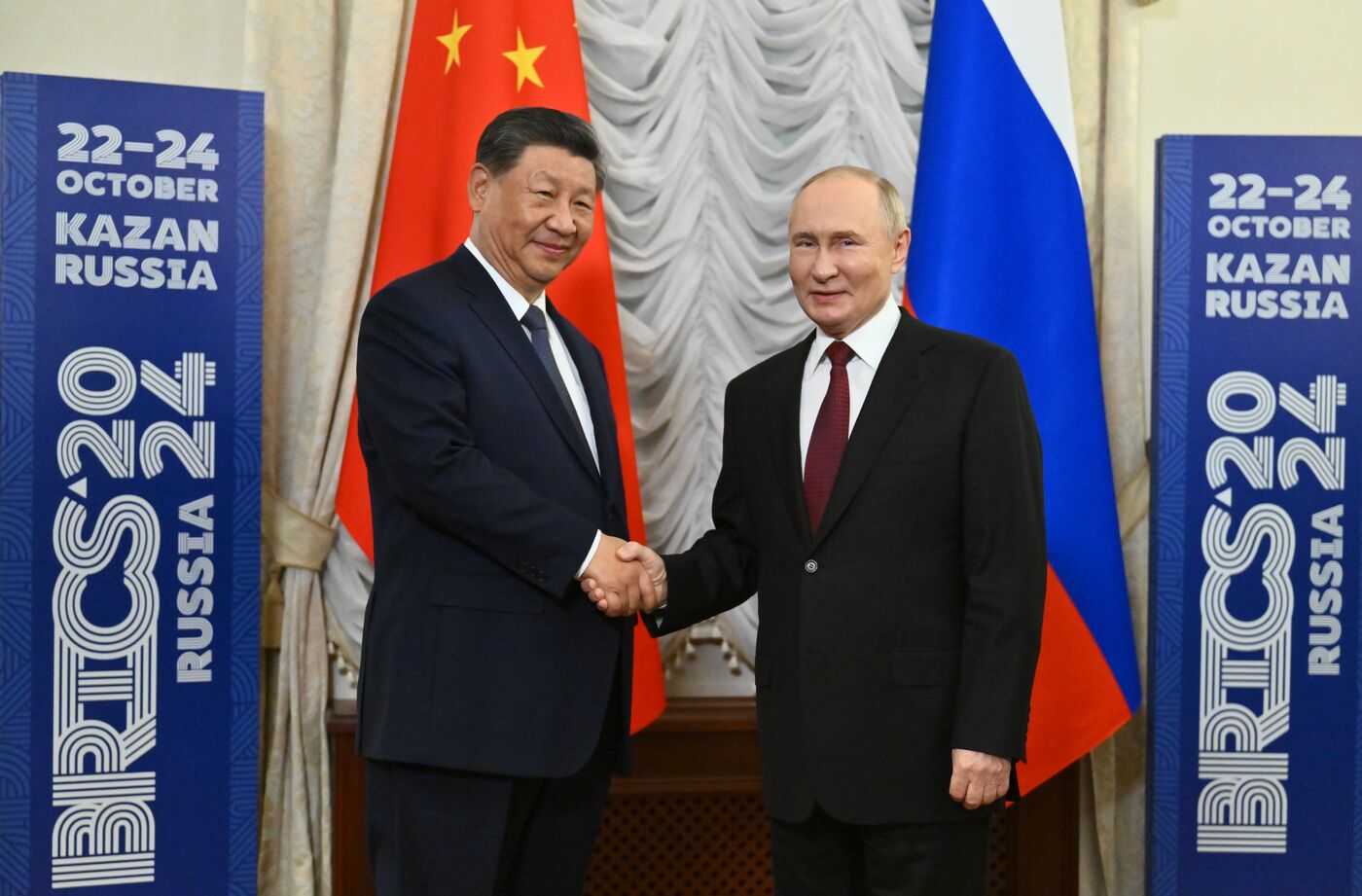 16th BRICS Summit. President Vladimir Putin meets with President of China Xi Jinping