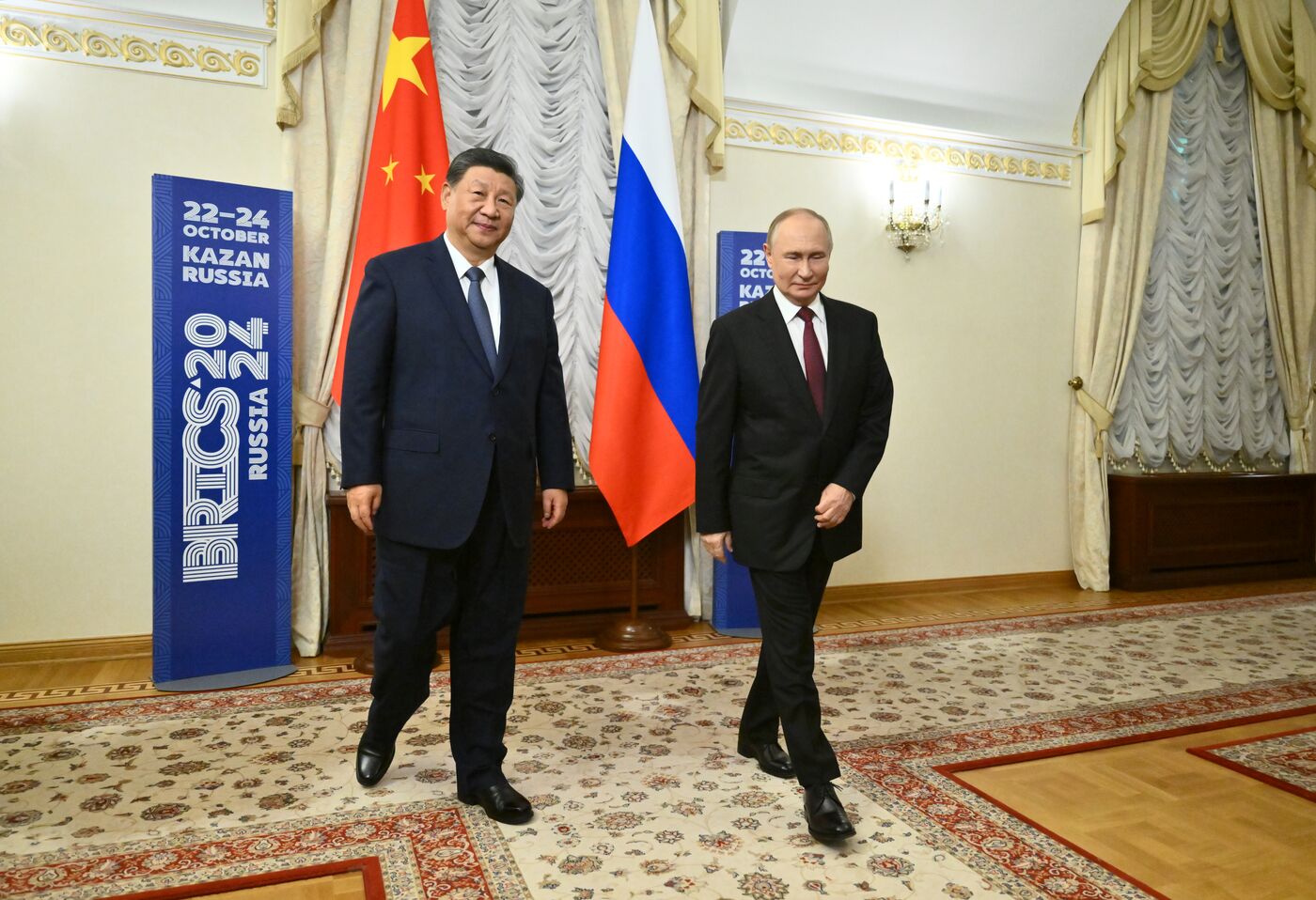 16th BRICS Summit. President Vladimir Putin meets with President of China Xi Jinping