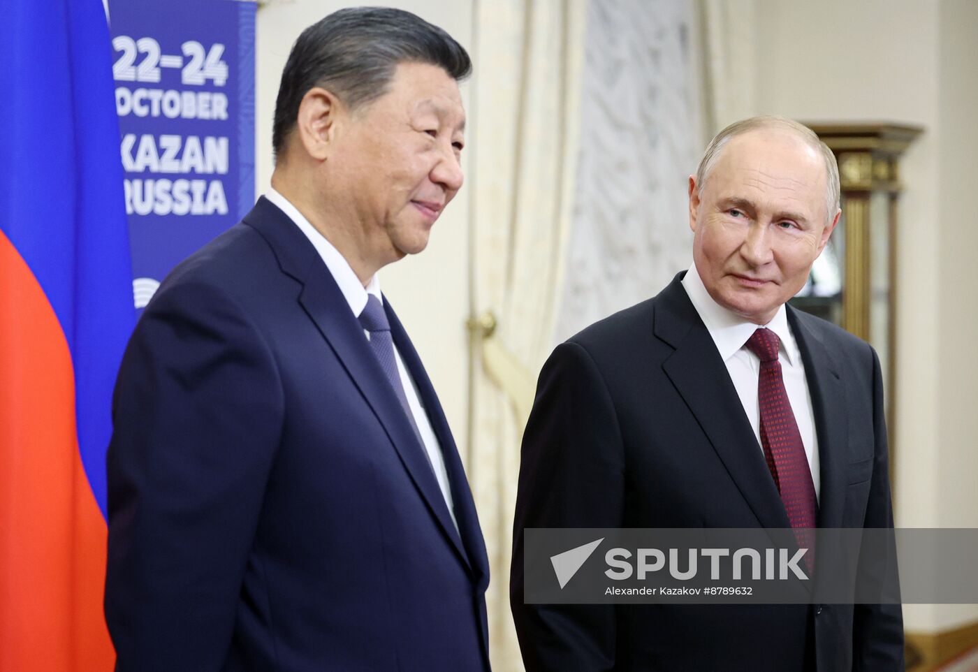 16th BRICS Summit. President Vladimir Putin meets with President of China Xi Jinping