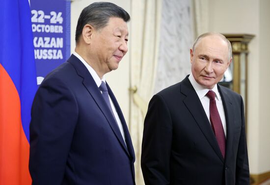 16th BRICS Summit. President Vladimir Putin meets with President of China Xi Jinping