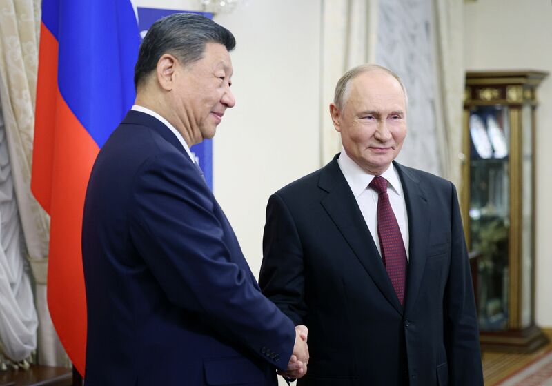 16th BRICS Summit. President Vladimir Putin meets with President of China Xi Jinping