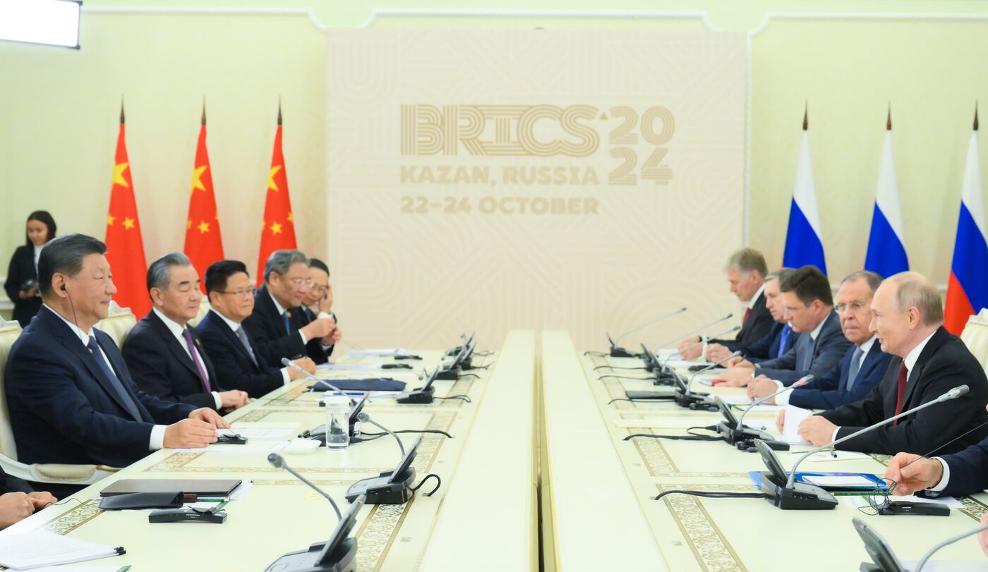 16th BRICS Summit. President Vladimir Putin meets with President of China Xi Jinping