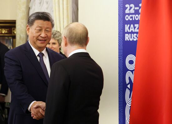 16th BRICS Summit. President Vladimir Putin meets with President of China Xi Jinping