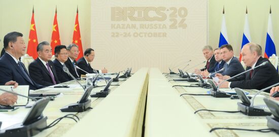 16th BRICS Summit. President Vladimir Putin meets with President of China Xi Jinping