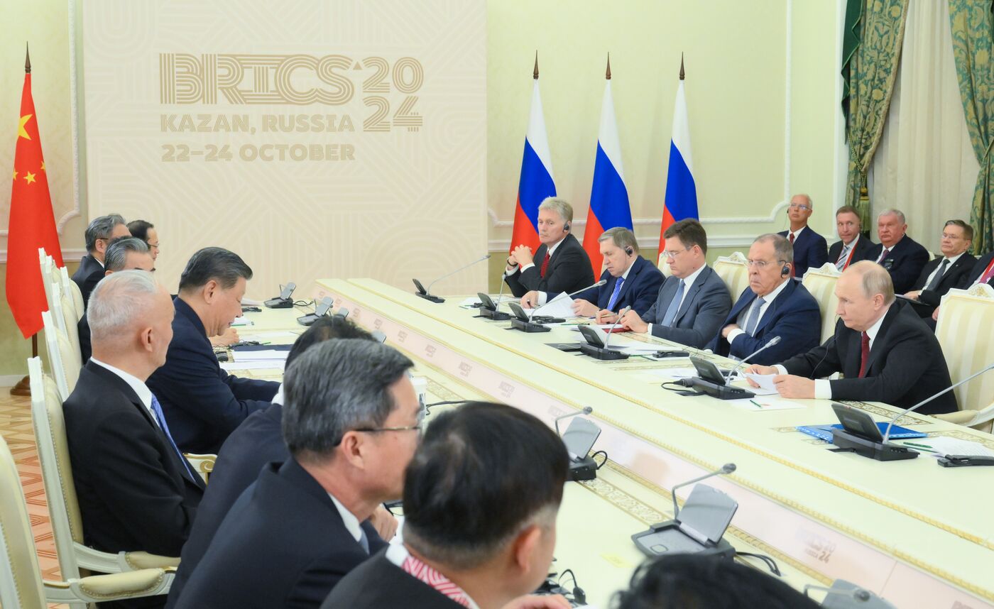 16th BRICS Summit. President Vladimir Putin meets with President of China Xi Jinping