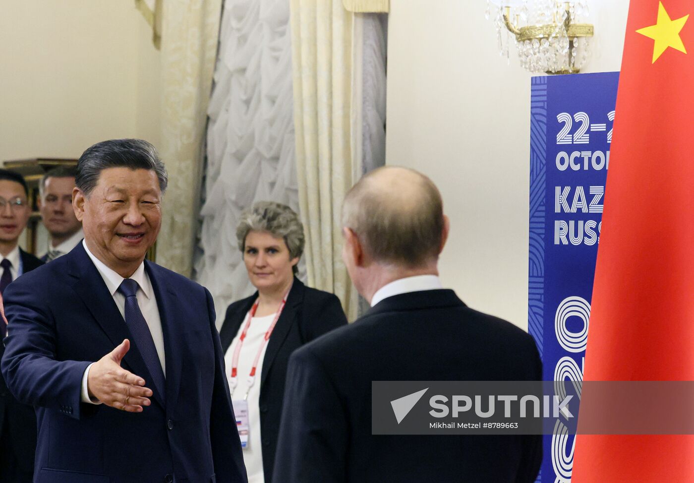 16th BRICS Summit. President Vladimir Putin meets with President of China Xi Jinping