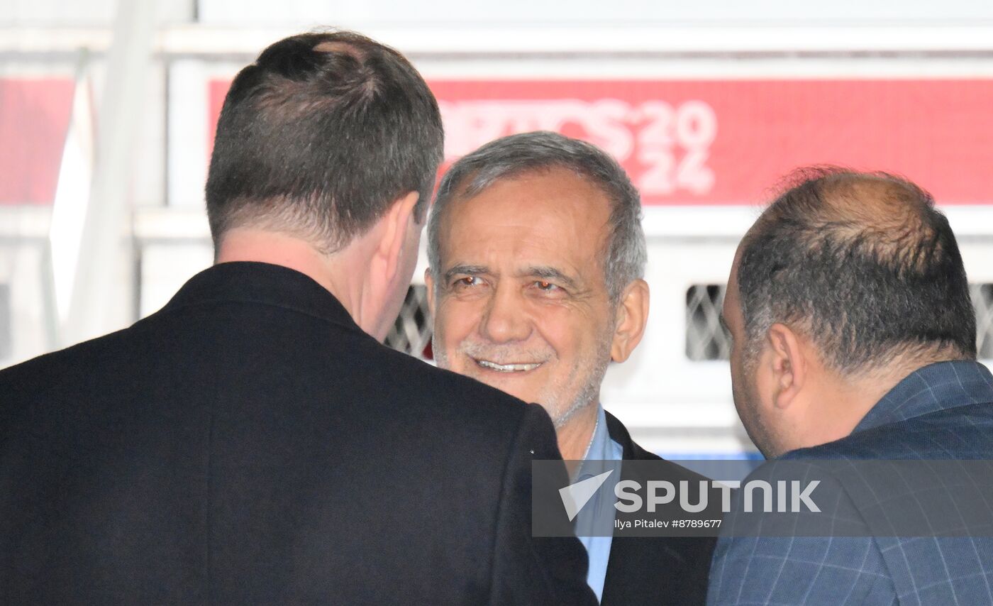 16th BRICS Summit. President of Iran Masoud Pezeshkian arrives in Kazan