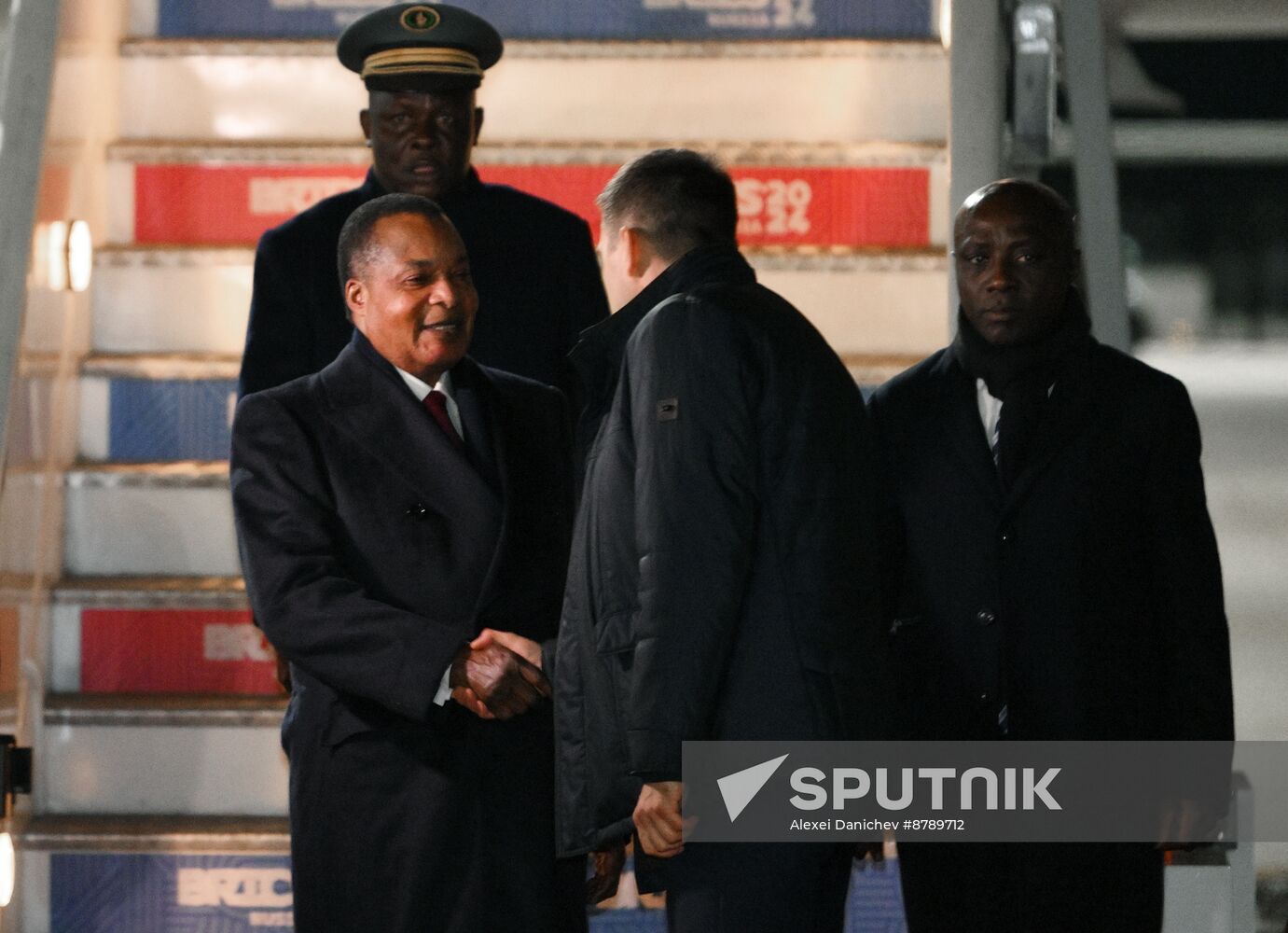 16th BRICS Summit. President of the Republic of the Congo Denis Sassou Nguesso arrives in Kazan