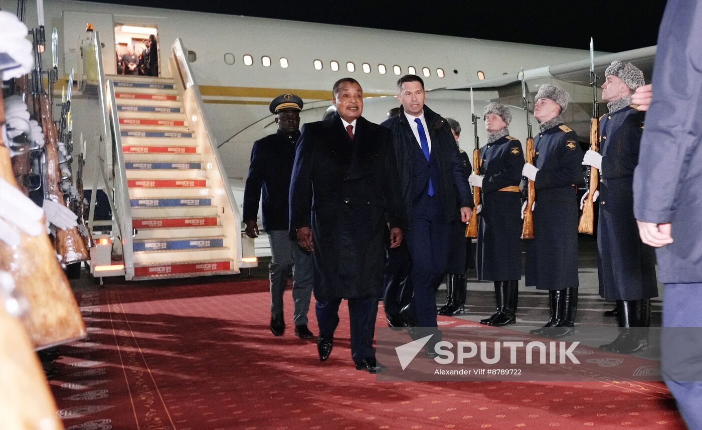 16th BRICS Summit. President of the Republic of the Congo Denis Sassou Nguesso arrives in Kazan