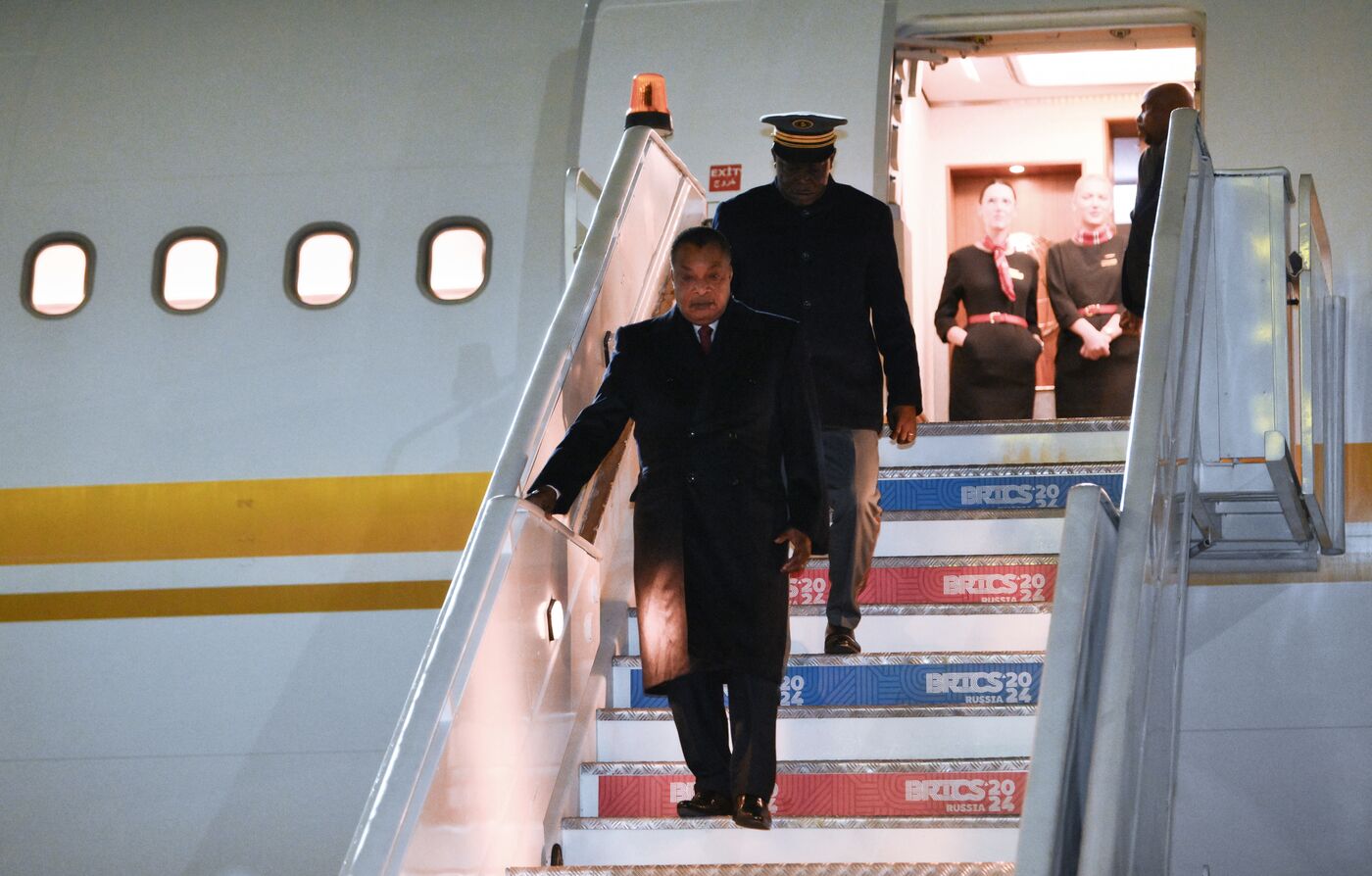 16th BRICS Summit. President of the Republic of the Congo Denis Sassou Nguesso arrives in Kazan