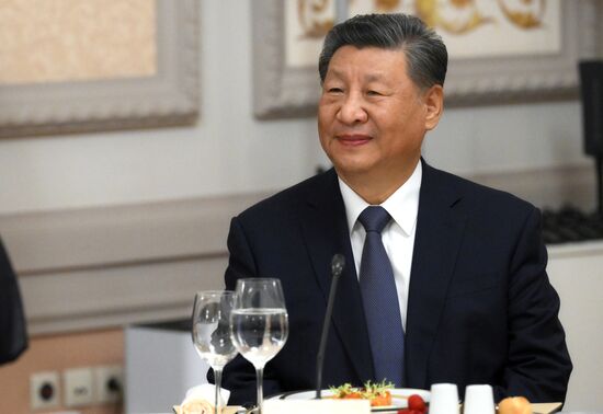 President of China Xi Jinping during an informal lunch for the heads of BRICS delegations held as part of the 16th BRICS summit in Kazan. Location: Russia, Republic of Tatarstan, Kazan. Author: Sergey Bobylev. 16th BRICS Summit. Informal lunch for the heads of BRICS delegations