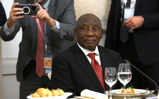 President of South Africa Cyril Ramaphosa during an informal lunch for the heads of BRICS delegations held as part of the 16th BRICS summit in Kazan. Location: Russia, Republic of Tatarstan, Kazan. Author: Sergey Bobylev. 16th BRICS Summit. Informal lunch for the heads of BRICS delegations