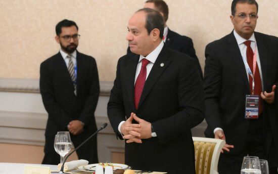 President of Egypt Abdel Fattah el-Sisi during an informal lunch for the heads of BRICS delegations held as part of the 16th BRICS summit in Kazan. Location: Russia, Republic of Tatarstan, Kazan. Author: Alexey Nikolskiy. 16th BRICS Summit. Informal lunch for the heads of BRICS delegations