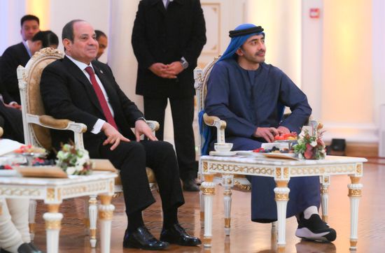 President of Egypt Abdel Fattah el-Sisi and UAE Foreign Minister Sheikh Abdullah bin Zayed Al Nahyan during a concert ahead of an informal lunch for the heads of BRICS delegations held as part of the 16th BRICS summit in Kazan. Location: Russia, Republic of Tatarstan, Kazan. Author: Alexey Nikolskiy. 16th BRICS Summit. Informal lunch for the heads of BRICS delegations