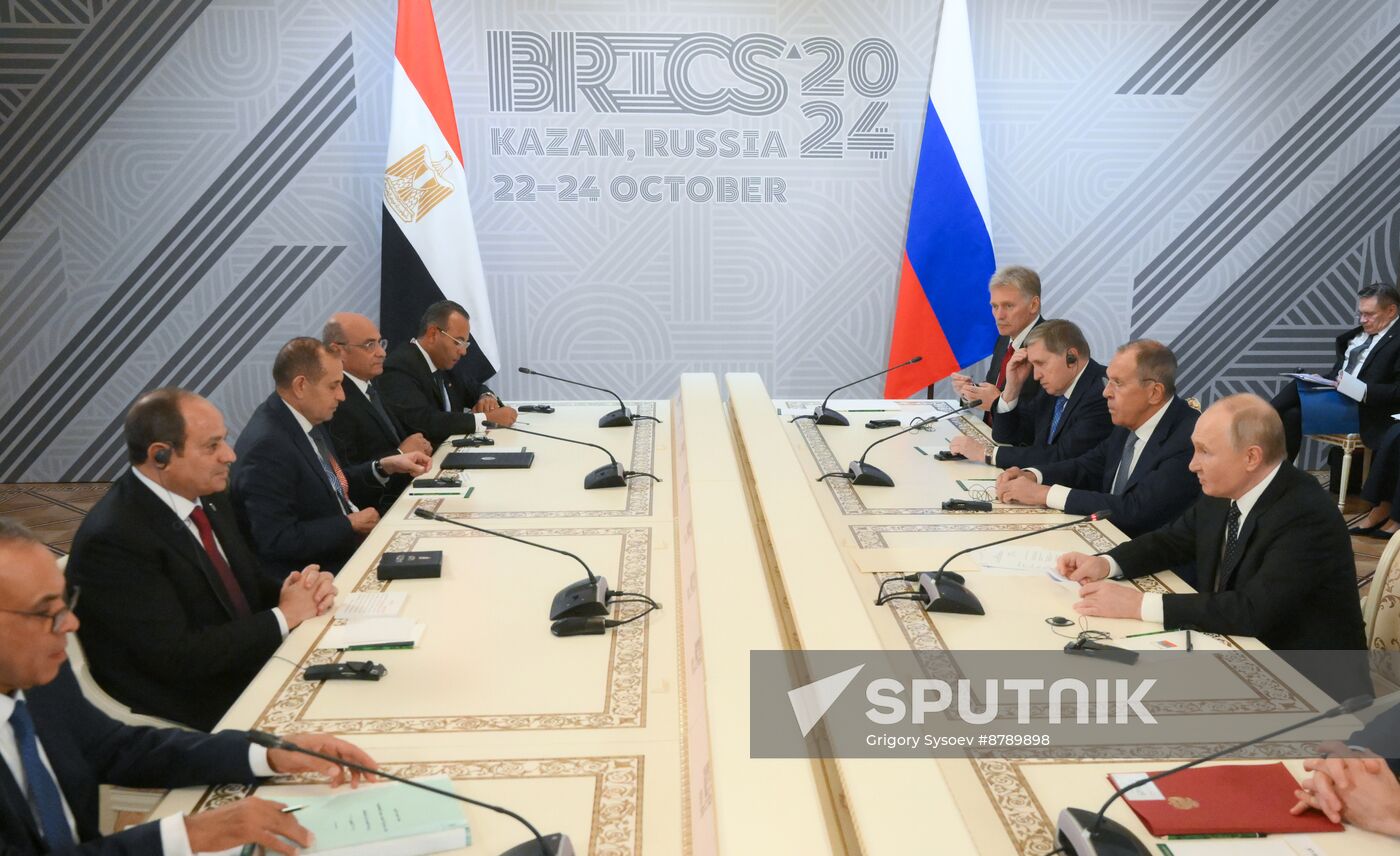 16th BRICS Summit. Russian President Vladimir Putin meets with Egyptian President Abdel Fattah El-Sisi