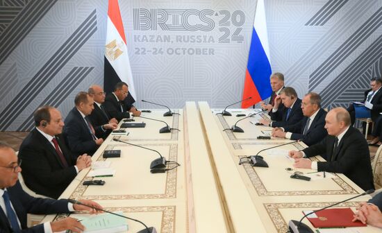 16th BRICS Summit. Russian President Vladimir Putin meets with Egyptian President Abdel Fattah El-Sisi