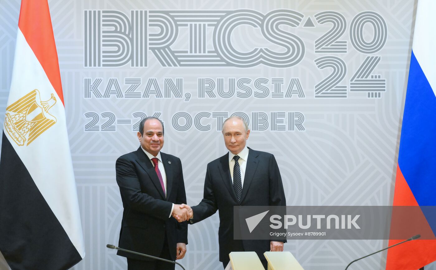 16th BRICS Summit. Russian President Vladimir Putin meets with Egyptian President Abdel Fattah El-Sisi