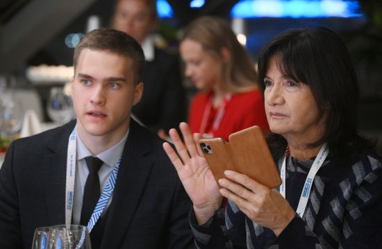 Snezana Dodik, wife of the President of the Republic of Srpska Milorad Dodik, is watching a fashion show held as part of the women's program of the 16th BRICS Summit in Kazan. Location: Russia, Republic of Tatarstan, Kazan. Author: Vladimir Astapkovich. 16th BRICS Summit. Women's program