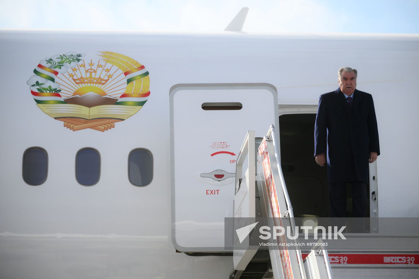 16th BRICS summit. President of Tajikistan Emomali Rahmon arrives in Kazan