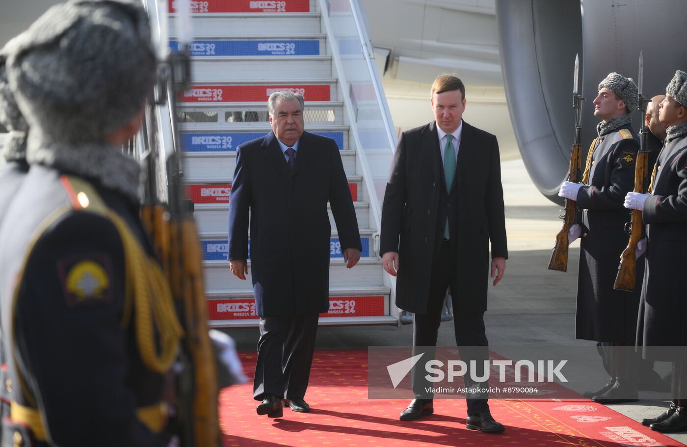 16th BRICS summit. President of Tajikistan Emomali Rahmon arrives in Kazan