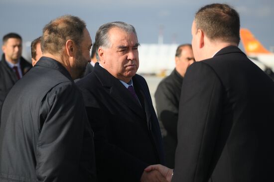 16th BRICS summit. President of Tajikistan Emomali Rahmon arrives in Kazan