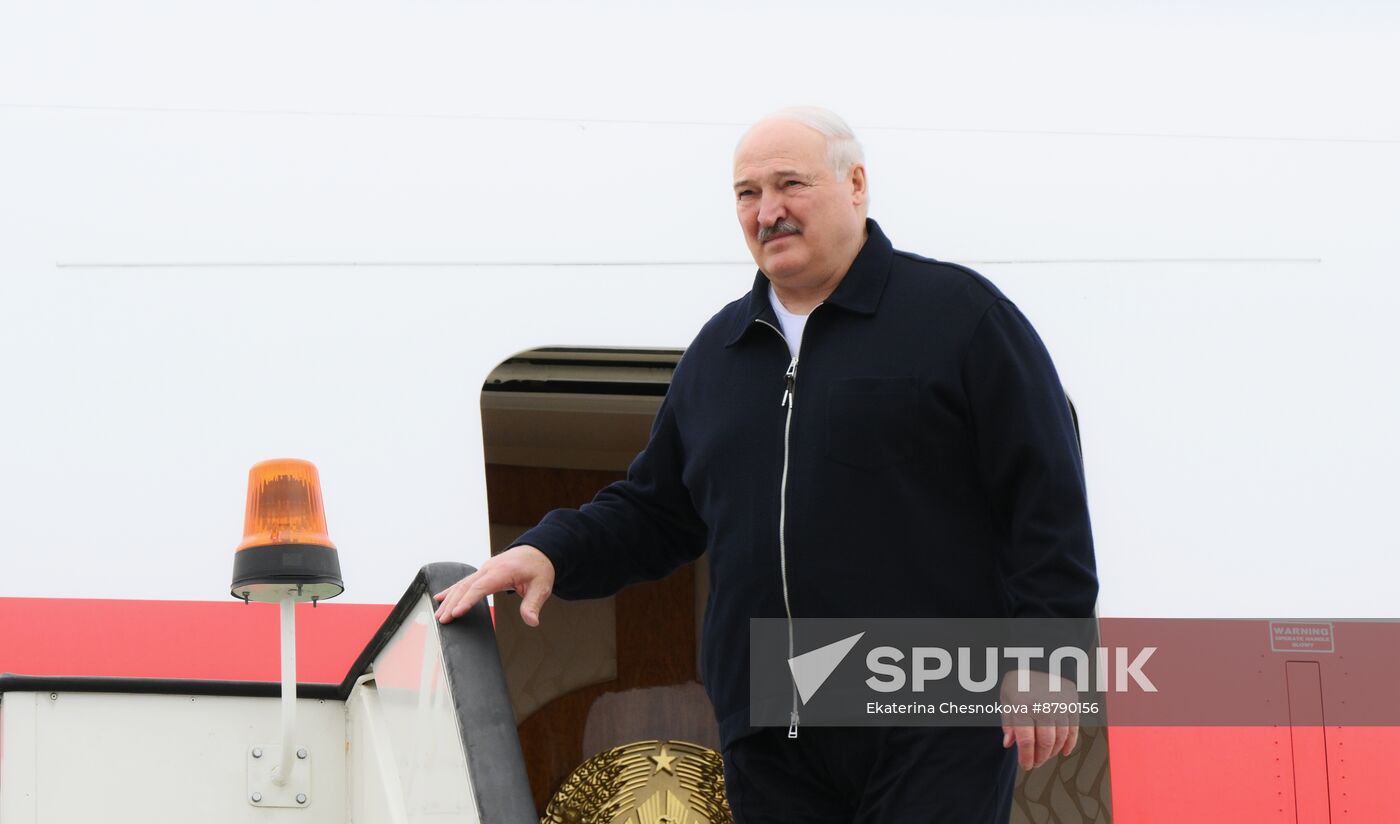 16th BRICS summit. President of Belarus Alexander Lukashenko arrives in Kazan