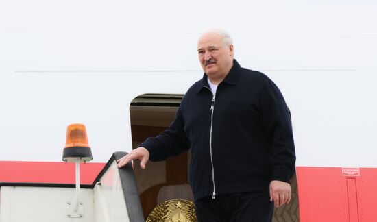 16th BRICS summit. President of Belarus Alexander Lukashenko arrives in Kazan