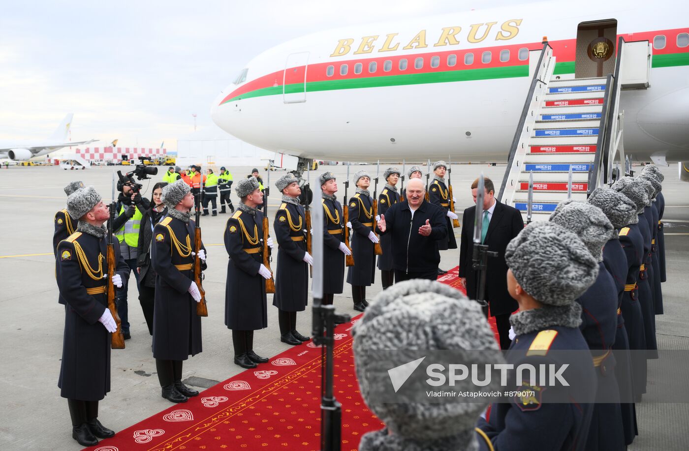 16th BRICS summit. President of Belarus Alexander Lukashenko arrives in Kazan