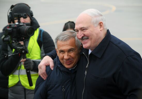 16th BRICS summit. President of Belarus Alexander Lukashenko arrives in Kazan