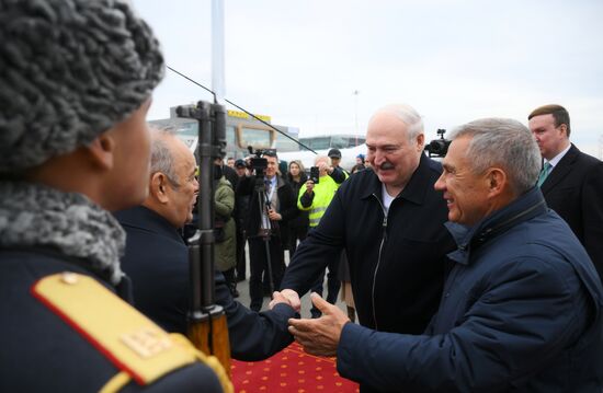 16th BRICS summit. President of Belarus Alexander Lukashenko arrives in Kazan