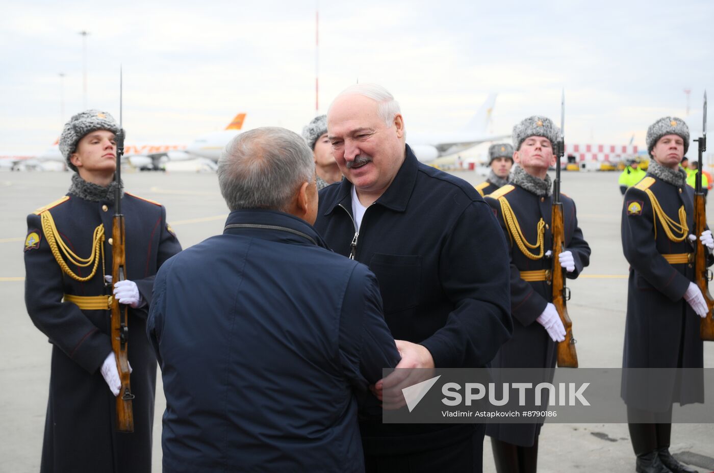 16th BRICS summit. President of Belarus Alexander Lukashenko arrives in Kazan