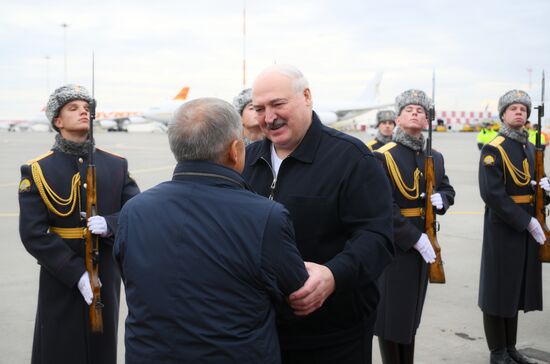 16th BRICS summit. President of Belarus Alexander Lukashenko arrives in Kazan