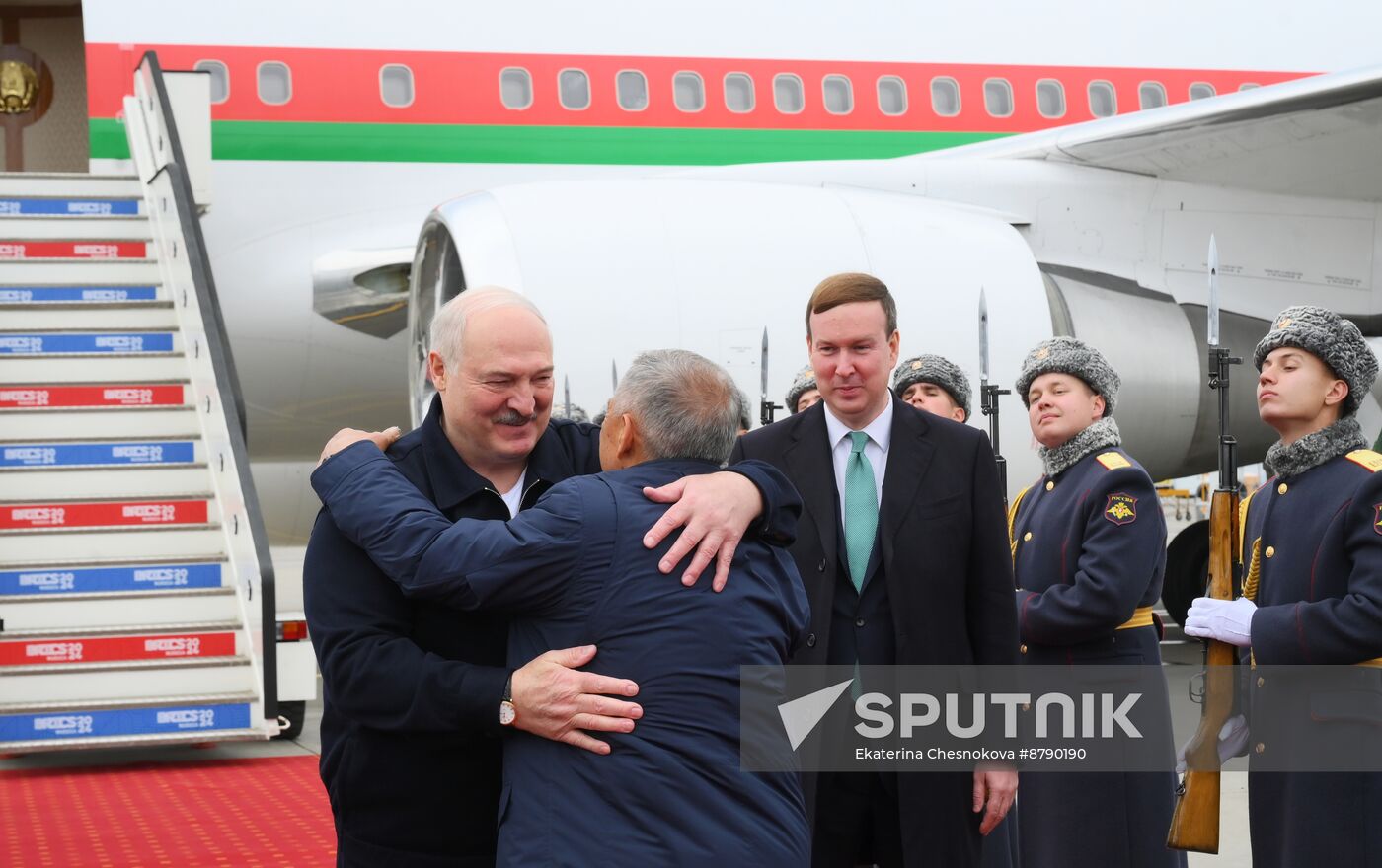 16th BRICS summit. President of Belarus Alexander Lukashenko arrives in Kazan